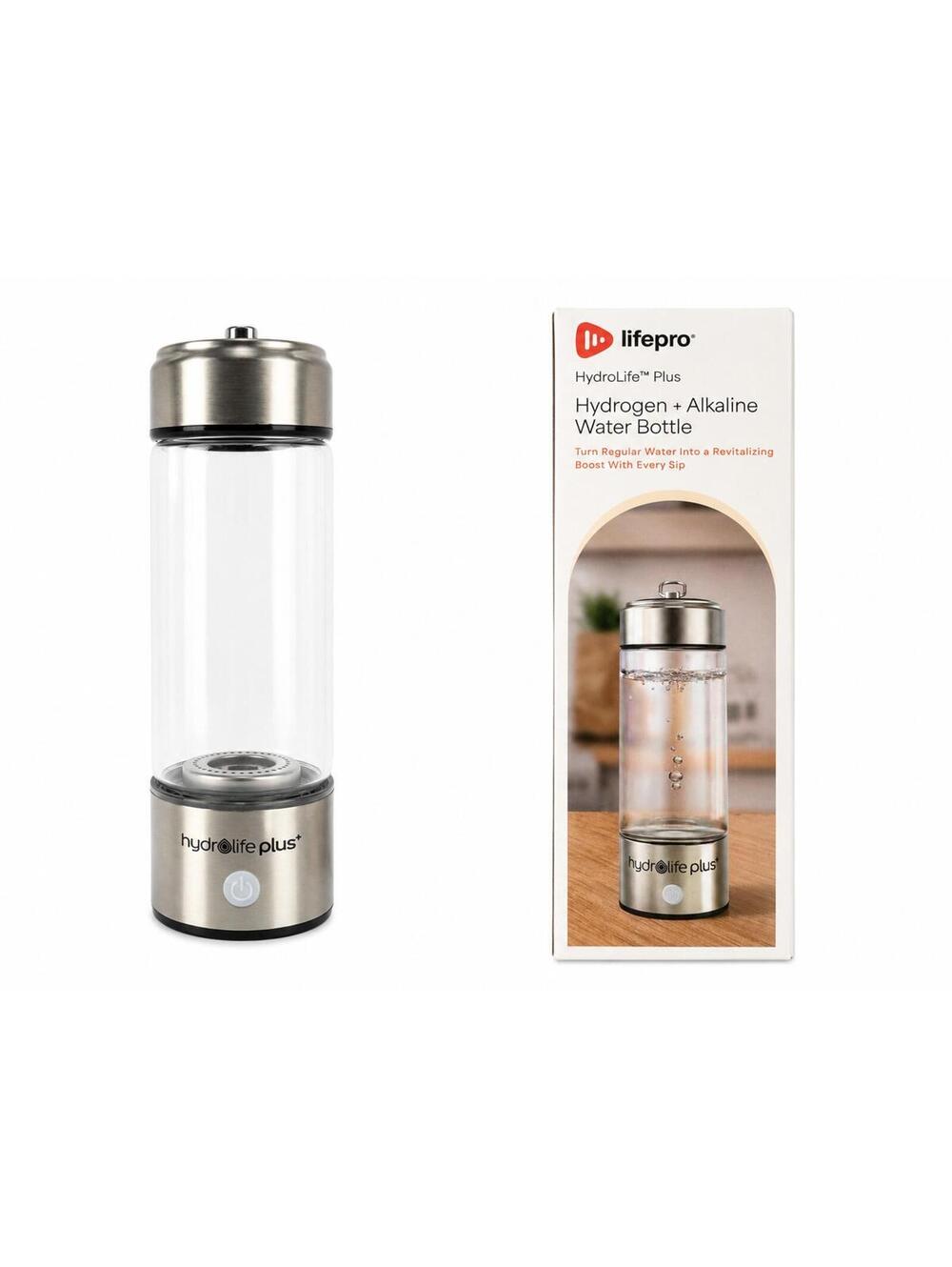 LifePro HydroLife Plus Hydrogen Alkaline Water Bottle 420ml Rechargeable NIB